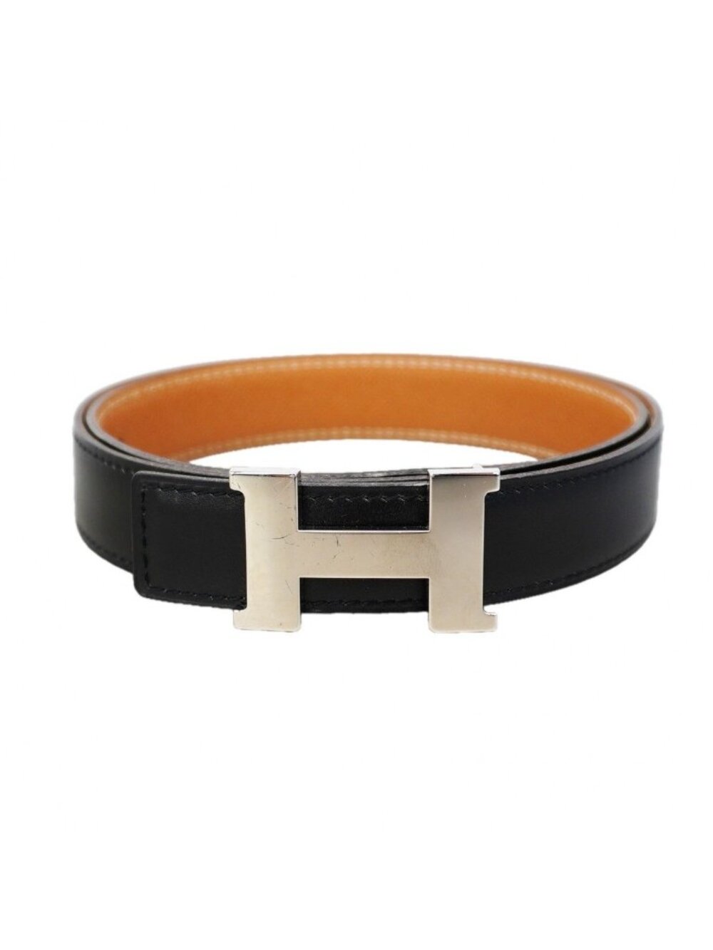 Hermes Belt Constance Box Calf Courchevel Black Natural Silver